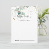 Gold Eucalyptus Wedding Wordding of Wisdom Advieskaart (Staand voorkant)