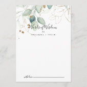 Gold Eucalyptus Wedding Wordding of Wisdom Advieskaart (Voorkant)