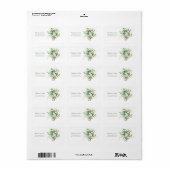 Gold Eucalyptus Wreatgreen Zee Wide Wedding Etiket (Full Sheet)