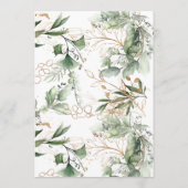 Gold Eucalyptus Wreatgreen Zee Wide Wedding Kaart (Achterkant)