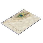 Gold Exotic Peacock Feather Glam Elegant Chic Notitieboek (Linkerzijde)