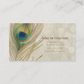 Gold Exotic Peacock Feather Glam Elegant Chic Visitekaartje (Achterkant)