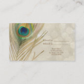 Gold Exotic Peacock Feather Glam Verwijs een vrien Aanbevelingskaartje (Achterkant)