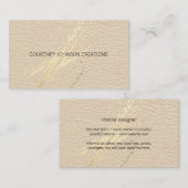 Gold Expressive Splatter | lederen textuur Visitekaartje (Voorkant / Achterkant)