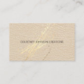 Gold Expressive Splatter | lederen textuur Visitekaartje (Voorkant)