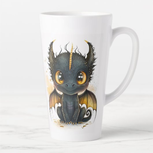 Gold Eye Black Baby Dragon Latte Mok (Rechts)