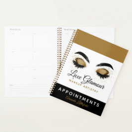 Gold Eye Lashes Brows Makeup Artist Appointes Planner