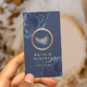 Gold Eyelash Blue Floral Makeup kunstenaar Estheti Visitekaartje