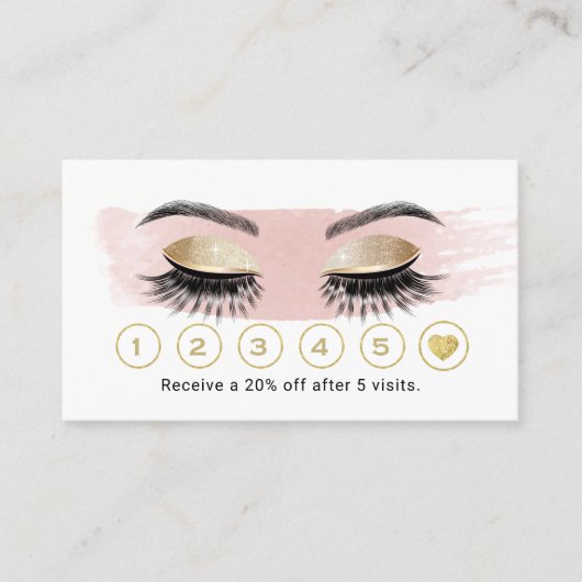 Gold Eyelash Makeup Artist Blush Pink Loyalty (Voorkant)