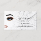 Gold Eyelash Makeup Artist Marble Beauty Salon Visitekaartje (Voorkant)