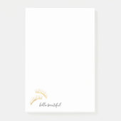 Gold Eyelashes Hallo Prachtige Eyelashes Post-it® Notes (Voorkant)