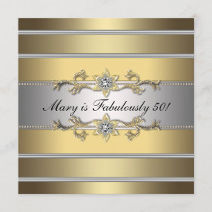 Gold Fabulous 50 vrouwen 50e verjaardag Kaart