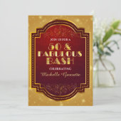 Gold Fabulous 50th Birthday Party-uitnodigingen Kaart (Staand voorkant)