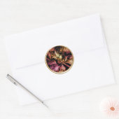 Gold Fabulous Foliage Envelope Seal Ronde Sticker (Envelop)