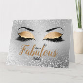 Gold Fabulous Glitter Eyes Large Birthday Kaart (Voorkant)