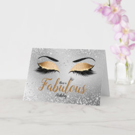 Gold Fabulous Glitter Eyes Standard Birthday Kaart