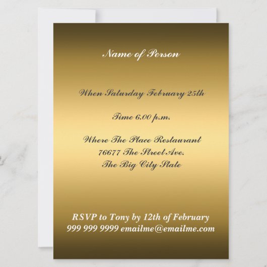 Gold Fabulous, op uitnodiging van 50 februari (Achterkant)