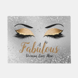 Gold Fabulous Women Glitter Eyes Doormat Deurmat