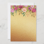 Gold Fairy Baby shower Pink Floral Kaart (Achterkant)