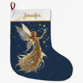 Gold Fairy Christmas Stocking – Sparkling Magic Grote Kerstsok (Voorkant)