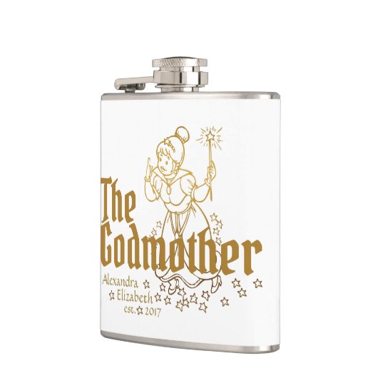 Gold Fairy de peetmoeder Heupfles (Links)