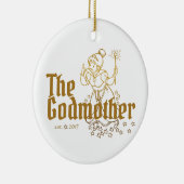 Gold Fairy  de peetmoeder Keramisch Ornament (Rechts)