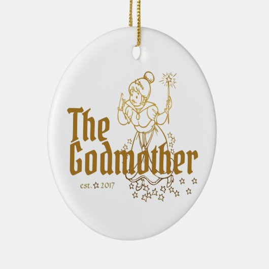 Gold Fairy  de peetmoeder Keramisch Ornament (Rechts)