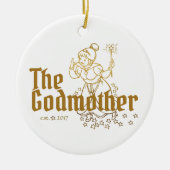 Gold Fairy de peetmoeder Keramisch Ornament (Voorkant)