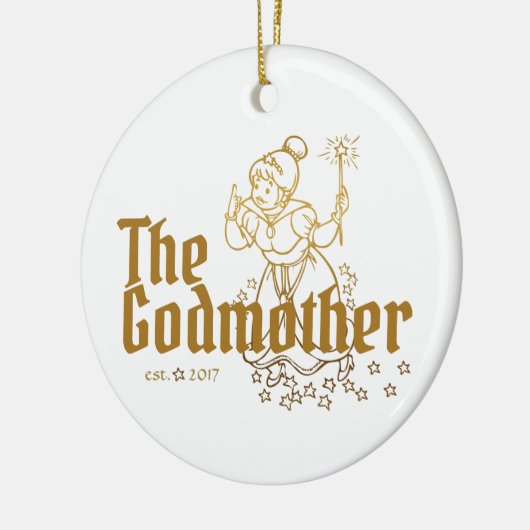 Gold Fairy  de peetmoeder Keramisch Ornament (Links)