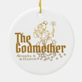 Gold Fairy de peetmoeder Keramisch Ornament (Achterkant)