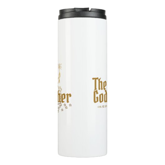 Gold Fairy de peetmoeder Thermosbeker (Achterkant)