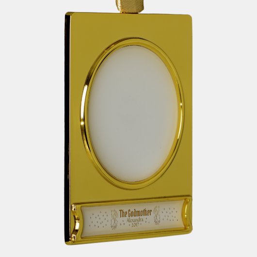 Gold Fairy  de peetmoeder Verguld Banner Ornament (Rechts)