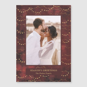 Gold Fairy Licht Elegant One Photo Magnetic Card