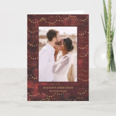 Gold Fairy Lights | Elegant One-foto Feestdagen Kaart (Voorkant)