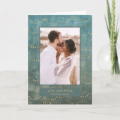 Gold Fairy Lights | Elegant One-foto Feestdagen Kaart (Voorkant)