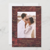 Gold Fairy Lights | Elegant One-foto Feestdagenkaart (Voorkant)