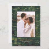 Gold Fairy Lights | Elegant One-foto Feestdagenkaart (Voorkant)