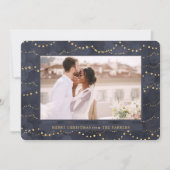 Gold Fairy Lights | Elegant One-fotokerstfeest Feestdagenkaart (Voorkant)