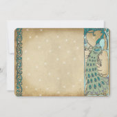 Gold Fairy Tale Peacock Weddenschap Kaart (Achterkant)