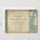 Gold Fairy Tale Peacock Weddenschap Kaart (Voorkant)