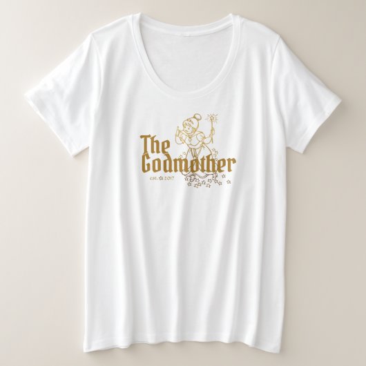 Gold Fairy  The Godmoeder Grote Maat T-shirt (Design voorkant)