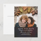 Gold Fall Leaves Foto Sla de datum op Aankondigingskaart (Voorkant / Achterkant)