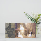 Gold Fall Leaves Wedding Foto Bedankt (Staand voorkant)