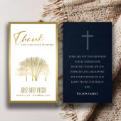 GOLD FALL TREE SYMPATHY MEMORIAL THANK YOU CARD VISITEKAARTJE