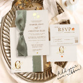 Gold Fall verlaat elegante herfst DIY Ribbon bruil Folie Uitnodiging