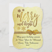 Gold Family Photo Merry kerstKaart (Achterkant)