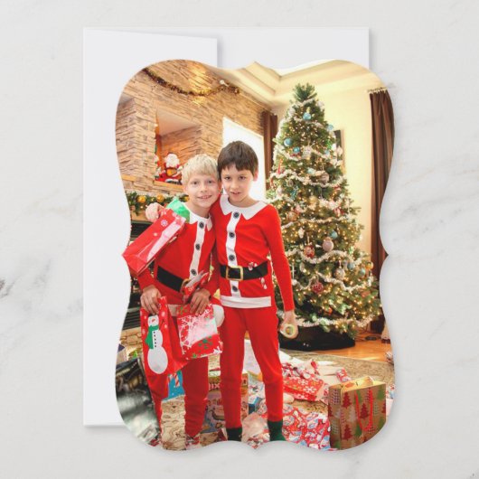 Gold Family Photo Merry kerstKaart (Voorkant)