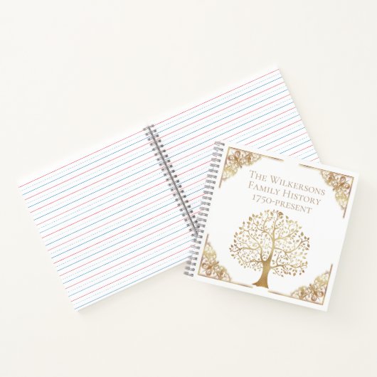  Gold Family Tree Genealogie Records Notitieboek (Binnen)