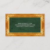 Gold Fancy Border | Groene textuur Visitekaartje (Achterkant)