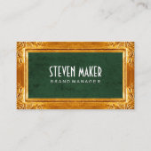 Gold Fancy Border | Groene textuur Visitekaartje (Voorkant)